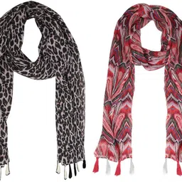 mss fashion Printed Chiffon Women Multicolor Stole-picture-12