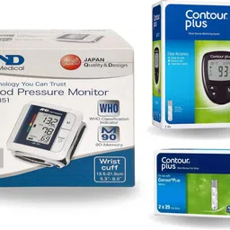 AND UB-351 Wrist Blood Pressure Monitor + Contour Plus Glucometer (50 Strips) | Automatic BP & Sugar Testing Combo Accurate Readings, Easy to Use Bp Monitor-picture-20