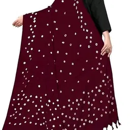 nothing more Cotton Silk Printed Maroon Women Dupatta image 3