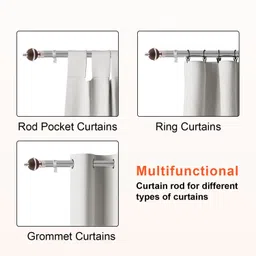 gloxy Multicolor Curtain Knobs, Curtain Rods, Rod Rail Bracket Metal image 5