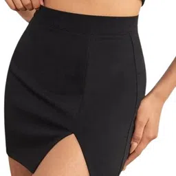 jo jo creation Women Solid Pencil Black Skirt image 1