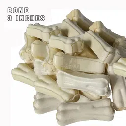 bones up Rawhide Dog Chew Bone 3 Inch (15 pcs.) Safe & Digestible Dog Chew image 2