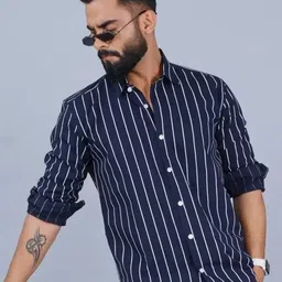 surhi Men Slim Fit Striped Spread Collar Casual Shirt-picture-14