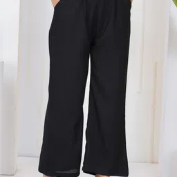 rakshita fashions Women Relaxed Black Viscose Rayon Trousers-picture-11