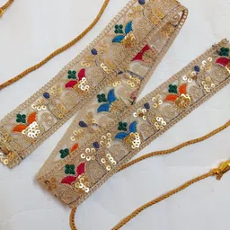 justin dustin Women Gold Fabric Belt image 2