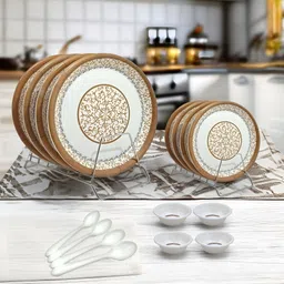 Pack of 16 Melamin Dinnerware Set - Perfect for Dinner Parties and Entertaining! Dinner Set-image-4