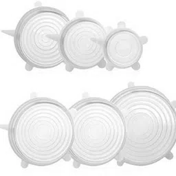 misaki Silicon Stretch lids for containers Stretchable microwavable Dishwasher 2.6 inch, 3.8 inch, 4.5 inch, 5.7 inch, 6.5 inch, 8.3 inch Lid Set  (Silicone) 8 inch Lid Set-picture-23
