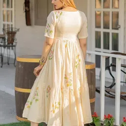 fabfinds Women A-line Multicolor Midi/Calf Length Dress image 2