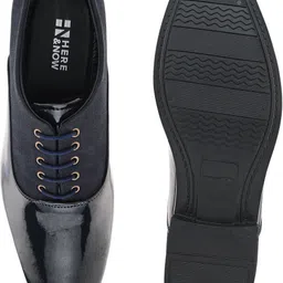here&now Blue Patent Synthetic Leather Party Office Shoes Lace Up For Men image 5