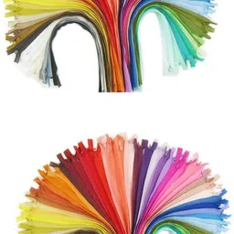 lucknow crafts Very Nice Multicolour Tailoring Concealed Long Zips for Pants, Palazzo, Dresses, 15-inch/43 cm Multicolor Nylon Invisible Zipper-picture-24