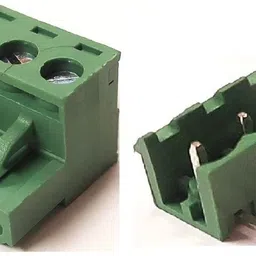 erhindia (Pack of 5) 5085 Plug In Type Screw Terminal Connector - 3 Pin - 5.08mm 300V/15A, 28-12 AWG Pitch Right Angle Screw Terminal Block Male Female Pair image 2