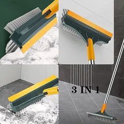 rutv 3 in 1 Cleaning Scrub Brush Multifunction Grout Brush Scrape with V-Shape with Holder image 2