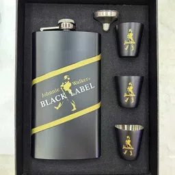 jgg jain gift gallery STAINLESS STEEL Hip Flask image 1