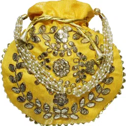 pikipoo Women Yellow Potli image 1