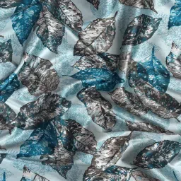 cortina Blue Polyester Floral 5ft Semisheer Eyelet 2 Pc Window Curtains image 5