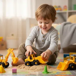 funbazaar 4-in-1 Construction Vehicle Toy Set with Interchangeable Attachments for Kids. image 5