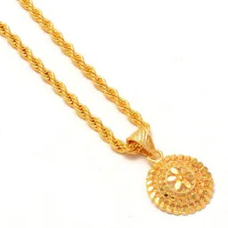 jewar mandi JewarHaat Gold Plated Locket/Pendant with Rope/Rassi Chain Gold-plated Brass Locket image 1