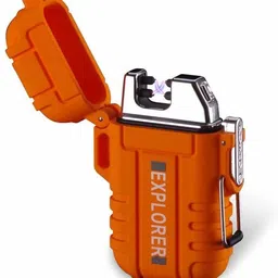 Explorer Mini Pocket Size Double ARC Elegant Design Waterproof Cigarette Cigar Lighter Flame-Less Rechargeable Lighter with USB Charging Cable Cigarette Lighter image 2