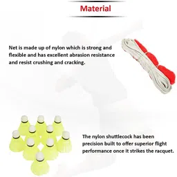 hipkoo sports Good Material Badminton Combo (Shuttlecock Pack Of 10 With Net) Badminton Kit image 3