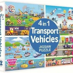 game phactory Educational 4 in 1 Transport Vehicles Jigsaw Puzzle for Kids-picture-13