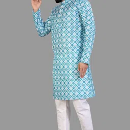 mentific Men Solid Cotton Blend Straight Kurta-picture-14