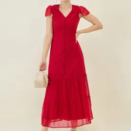 aayu Women A-line Red Ankle Length Dress image 3