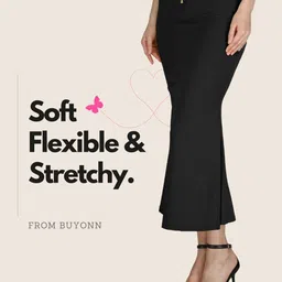 BuyOnn Saree Petticoat Shapewear Black Lycra Blend Petticoat image 4