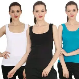 Women White, Black, Blue Camisole-image-2