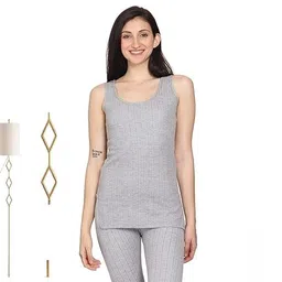 the lion's share Women Sleeveless Thermal Top and Lower Set image 3