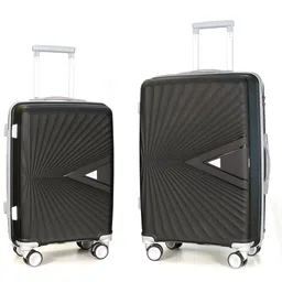 stunnerz Hard Body Set of 2 Luggage 8 Wheels - Viwa - Security Antitheft Zipper, Unbreakable Body Set of 2 (55 & 65 CM) - Black image 2