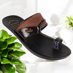 PODDAR Stylish Brown PU Flip Lightweight Comfortable Flipkart Trending Slipper Men Slippers image 1