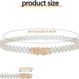 proberos Women Party White Synthetic Belt image 2