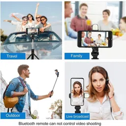 Xtraa R1s Bluetooth Selfie Sticks with Remote and Selfie Light, 3-in-1 Multifunctional Selfie Stick Tripod Stand Compatible with iPhone/OnePlus/Samsung/Realme & All Smartphones/Go Pro Bluetooth Selfie Stick image 5