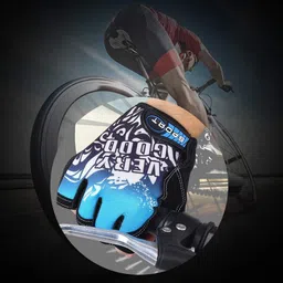 shivexim Riding printed Half Finger Gloves,Anti-Skid Silicone Gloves for Cycling Fitness Cycling Gloves image 3