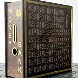 gmd Wooden Coin Savings Bank | Large Capacity Piggy Bank with 100000 Target Slot Coin Bank image 5