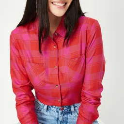 max Women Regular Fit Checkered Spread Collar Casual Shirt-picture-26