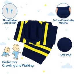 nanhaawear Set of 2 Pair Baby Kneepad Stripe Navy Blue, Sky Blue Baby Knee Pads image 3