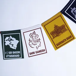 uttarakhand handicrafts Hindu Religious Prayer Flag (Big Size) Rectangle Car Window Flag image 3