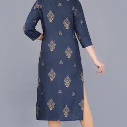 radhe fashion Women Printed Viscose Rayon Straight Kurta image 2