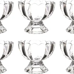 Glass Dessert Bowl Premium Quality Plastic Ice Cream cup, Pudding Bowl, Desert, Sweet Dish Serving Set Plastic Dessert Bowl (Clear, Pack of 6)-image-2
