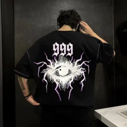 lauren adams Men Printed Round Neck Pure Cotton Black T-Shirt-picture-11