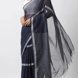 anu indian fashion Woven Handloom Cotton Blend Saree image 2