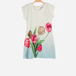 Peppermint Girls Off-White Printed T-shirt Dress-picture-39