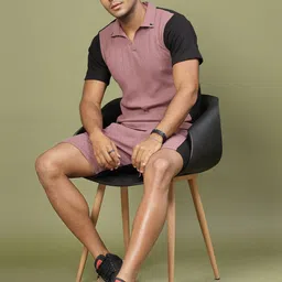 rigo Men Night Suit Set Purple, Black Colorblock-picture-21