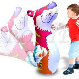intex ® Original Inflatable Tiger Hit Me Inflatable Bouncer, Play Gym With Jumbo Hand Pump Inflatable HitMe Toys image 3