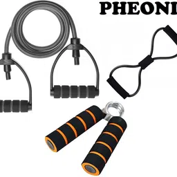 pheonix Combo Of Adjustable Single Toning Tube With Resistance Tube And Hand Gripper Fitness Accessory Kit Kit-picture-36