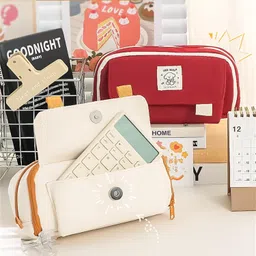 calyxia Large Capacity Multi-layer Pouch pen pencil case Art Polyester Pencil Box image 4