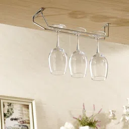 Stainless Steel Wine Glass rack | Wine Glass Holder For Pub, Hotel and Club (Size 20 Inch) Stainless Steel Glass Holder-image-2