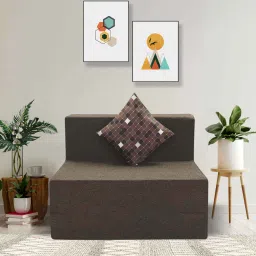 seventh heaven Rest Mantra 8 Inch PU Foam (72x30) 1 Seater Sofa Cum Mattress In Brown Colour image 1