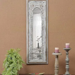 artisans rose White Mango Wood Artistic Full Length Mirror image 1